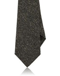 Kiton Donegal Effect Tech Wool Silk Necktie Dark Grey