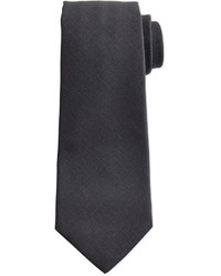 Kiton Solid Woven 15 Micron Tie Charcoal