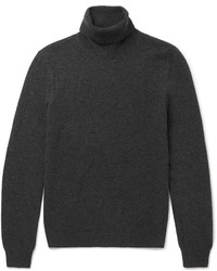 Saint Laurent Distressed Wool And Cashmere Blend Rollneck Sweater