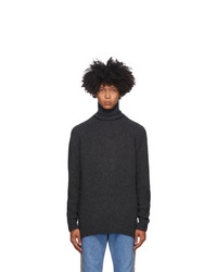 Bless Grey Merino Wool And Cashmere Pearlpad Turtleneck