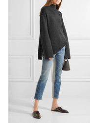 Rag & Bone Phyllis Wool And Cashmere Blend Turtleneck Sweater Charcoal