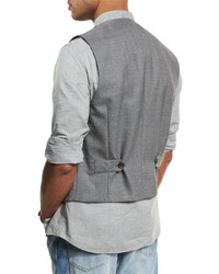 Brunello Cucinelli 6 Button Wool Waistcoat Gray