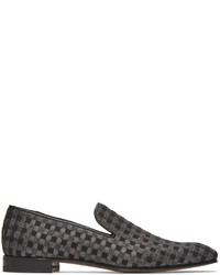 Charcoal Woven Canvas Loafers