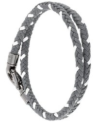 Charcoal Woven Leather Bracelet