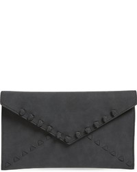 Charcoal Woven Leather Clutch