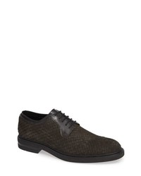 Charcoal Woven Leather Derby Shoes