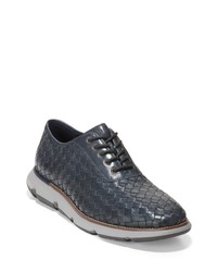 Charcoal Woven Leather Oxford Shoes
