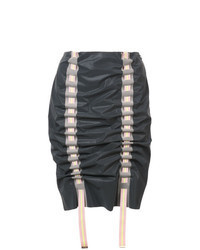 Charcoal Woven Pencil Skirt