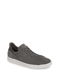 Charcoal Woven Suede Low Top Sneakers