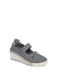 Charcoal Woven Wedge Sneakers