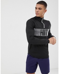 HIIT 14 Zip Sweat With Chest Panel In Black