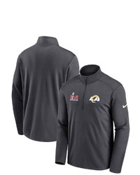 Nike Anthracite Los Angeles Rams Super Bowl Lvi Bound Patch Quarter Zip Pullover Jacket At Nordstrom