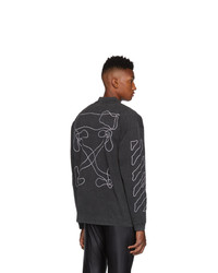 Off-White Black And White Abstract Arrows Long Sleeve T Shirt