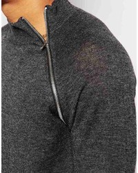 Asos Brand Merino Turtleneck Sweater With Zip