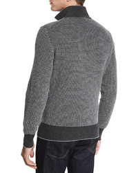 Tom Ford Cashmere Dot Print Half Zip Sweater Gray