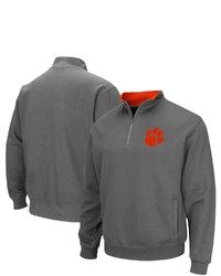 Colosseum Charcoal Clemson Tigers Tortugas Logo Quarter Zip Pullover Jacket At Nordstrom