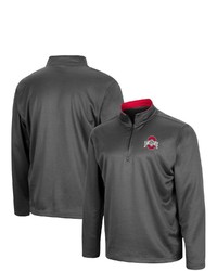 Colosseum Charcoal Ohio State Buckeyes Logo Quarter Zip Jacket At Nordstrom