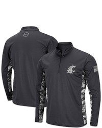 Colosseum Charcoal Washington State Cougars Oht Military Appreciation Digi Camo Quarter Zip Jacket
