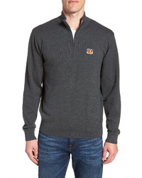 Cutter & Buck Cincinnati Bengals Lakemont Regular Fit Quarter Zip Sweater