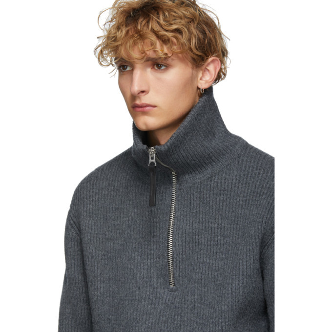 Acne Studios Gray Half-Zip Sweater