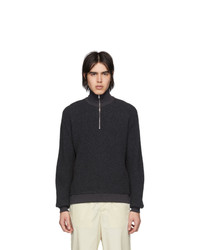 Harmony Grey Wool Sergio Half Zip Sweater