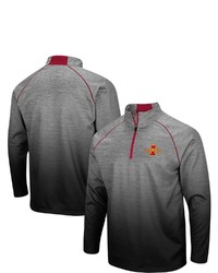Colosseum Heathered Gray Iowa State Cyclones Sitwell Sublimated Quarter Zip Pullover Jacket In Heather Gray At Nordstrom