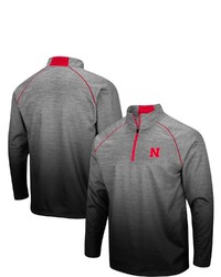 Colosseum Heathered Gray Nebraska Huskers Sitwell Sublimated Quarter Zip Pullover Jacket In Heather Gray At Nordstrom