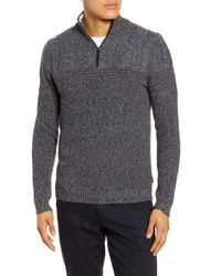 Ted Baker London Ladders Cable Knit Quarter Zip Pullover