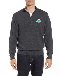 Cutter & Buck Miami Dolphins Lakemont Regular Fit Quarter Zip Sweater