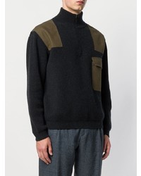 Holland & Holland Patched Zip Neck Jumper