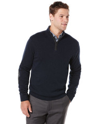 Perry Ellis Solid Quarter Zip Sweater