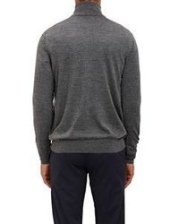 Barneys New York Secondary Placket Half Zip Sweater Grey