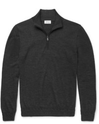 Brioni Slim Fit Wool Half Zip Sweater