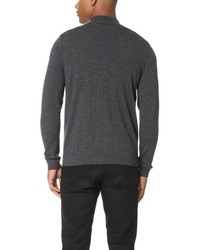 The Kooples Sport Leather Detail Half Zip Sweater