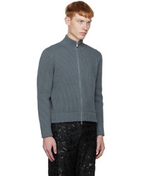 CALVINLUO Gray Zip Sweater