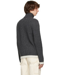 Maison Margiela Grey Alpaca Knit Zip Up Sweater