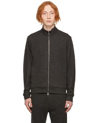 Isaia Grey Wool Double Faced Track Jacket