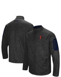 Colosseum Heathered Charcoal Cal State Fullerton Titans Anchor Full Zip Jacket