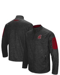 Colosseum Heathered Charcoal Washington State Cougars Anchor Full Zip Jacket In Heather Charcoal At Nordstrom