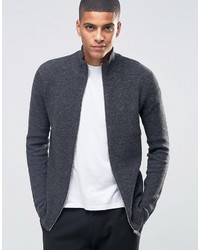 Selected Homme Ribbed Zipped Cardigan