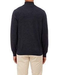 Piattelli Thermal Yoke Zip Up Sweater Black Size Large
