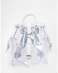 Asos Grafea Clear Backpack With Leather Trims
