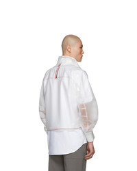 Thom Browne Transparent Stripe Articulated Funnel Neck Jacket