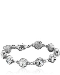 1928 Jewelry Silver Tone Clear Crystal Adjustable Tennis Bracelet