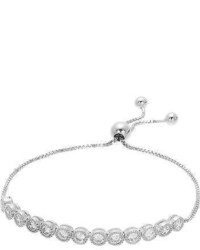 Adjustable Bracelet With Clear Round Cubic Zirconias In Sterling Silv