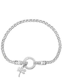 Clear Swarovski Crystal Tennis Bracelet In Silver Plate Cleargray