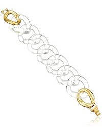 Kenneth Jay Lane Clear Link With Gold Fold Over Clasp Link Bracelet