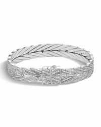 John Hardy Modern Chain Silver Diamond Medium Bracelet
