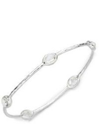 Ippolita Rock Candy Clear Quartz Sterling Silver Five Stone Bangle Bracelet