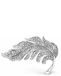 Bling Jewelry Crystal Nature Leaf Brooch Pin Silver Plated